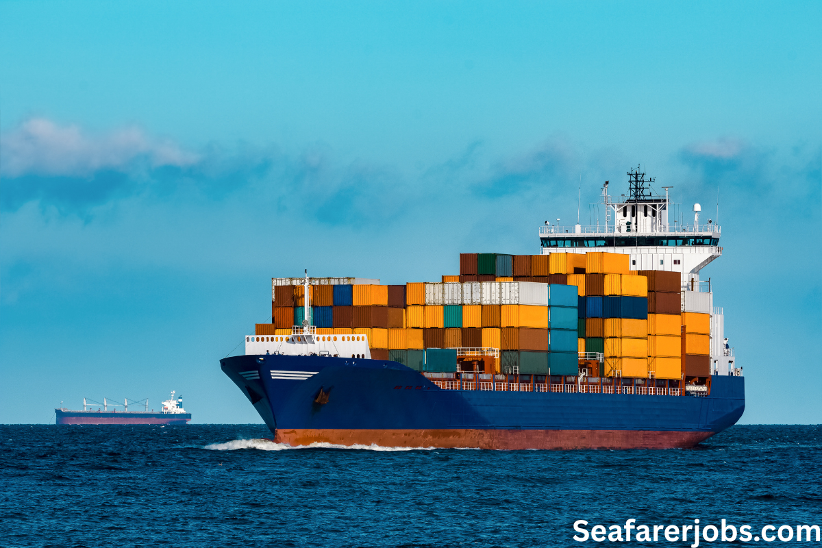 Container ship at sea
